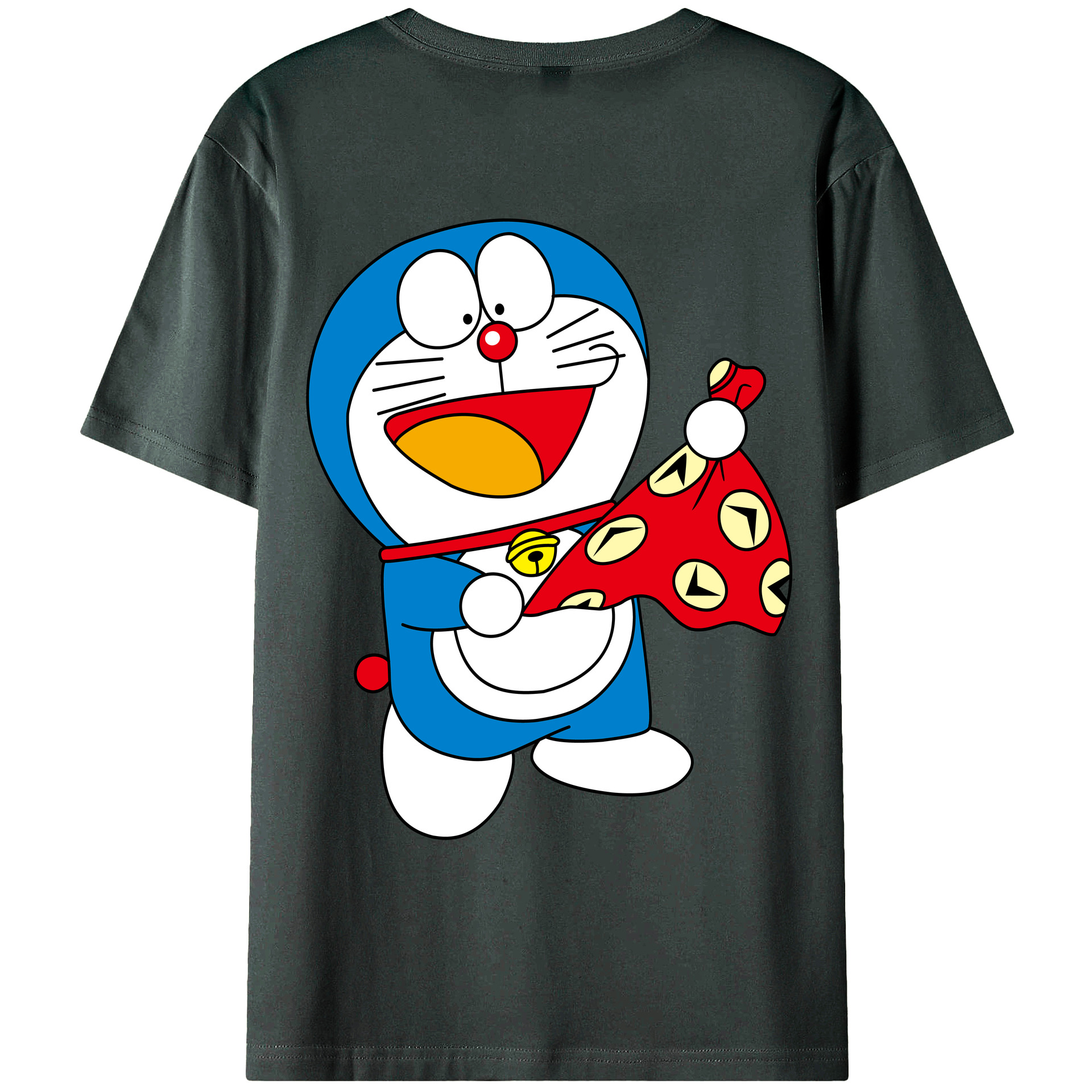 （画像用） ドラえもん Doraemon 綿100％ メンズ半袖Tシャツ（バックプリント） 通気性